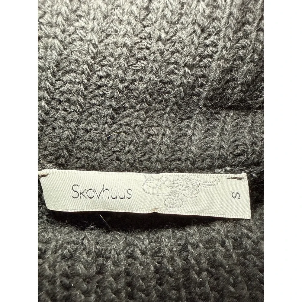 Skovhuus Italy Virgin Wool Alpaca Blend Cowl Neck Poncho Sweater Small